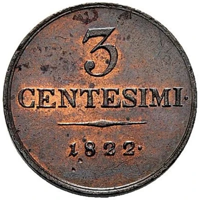 3 Centesimi - Francis I back