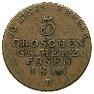 3 Groschen - Frederick William III back