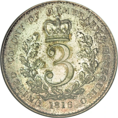 3 Guilder - George III back