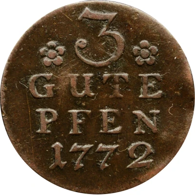 3 Gute Pfennig - Frederick II back