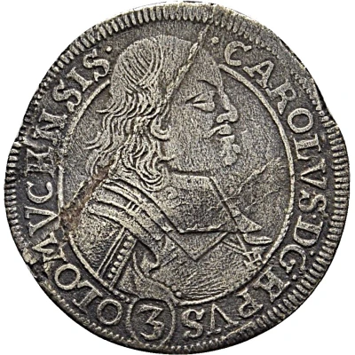 3 Kreuzers - Charles II of Liechtenstein-Kastelkorn front