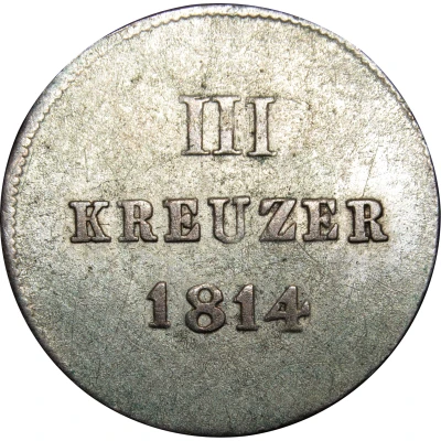 3 Kreuzers - Frederick August back