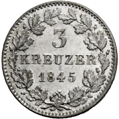 3 Kreuzers - Frederick William Constantin back