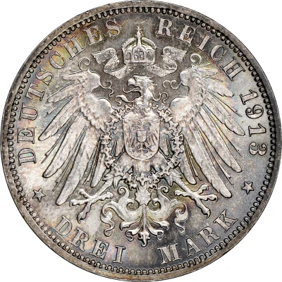 3 Mark - Frederick August III Battle of Leipzig back