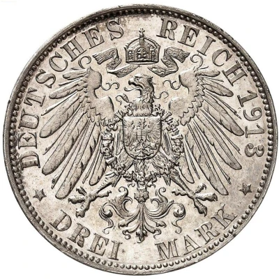 3 Mark - Frederick August III Battle of Leipzig back