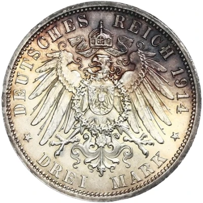 3 Mark - Frederick II Silver Wedding back