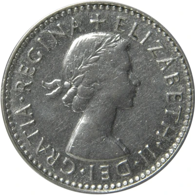 3 Pence - Elizabeth II 1st Portrait; without "F:D:" front