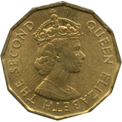 3 Pence - Elizabeth II 1st portrait front