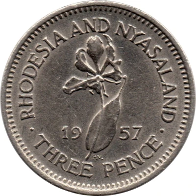 3 Pence - Elizabeth II 1st portrait back