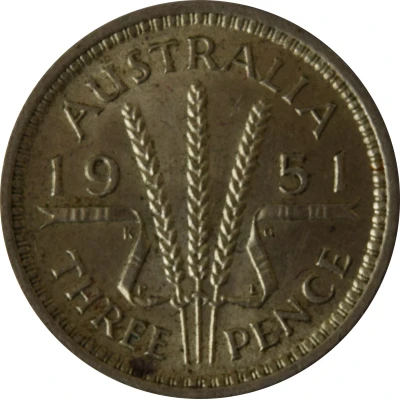 3 Pence - George VI without "IND:IMP" back