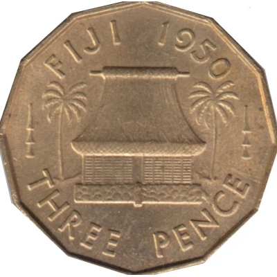 3 Pence - George VI back