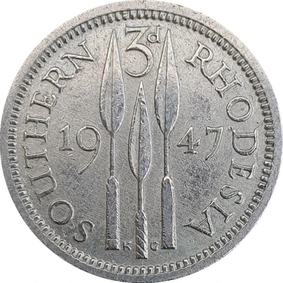 3 Pence - George VI back