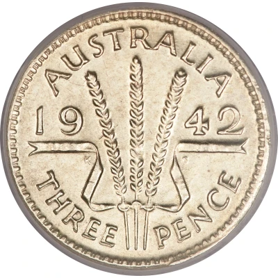 3 Pence - George VI back