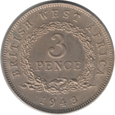 3 Pence - George VI back