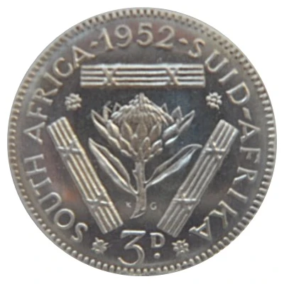 3 Pence - George VI back