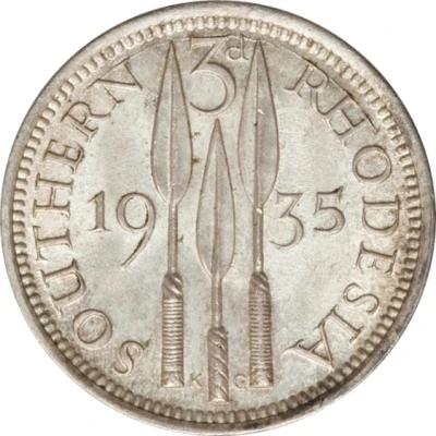 3 Pence - George V back