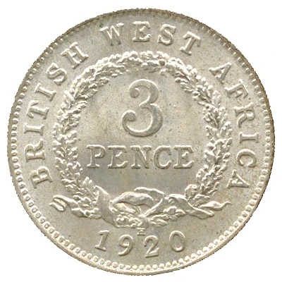 3 Pence - George V back