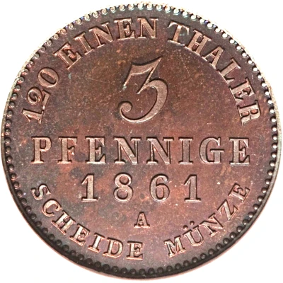 3 Pfennige - Alexander Charles and Leopold Frederick Joint Coinage back