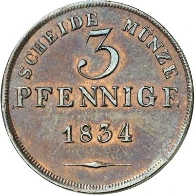 3 Pfennige - Ernest I back