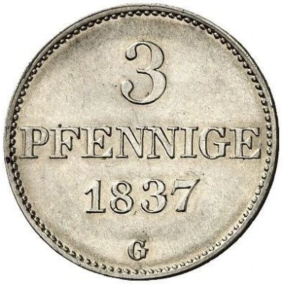 3 Pfennige - Frederick August II Silver pattern strike back