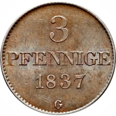 3 Pfennige - Frederick August II back