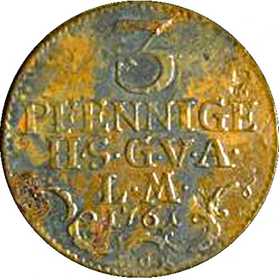 3 Pfennige - Frederick III back