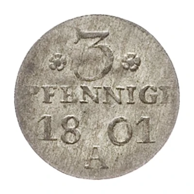 3 Pfennige - Frederick William III back