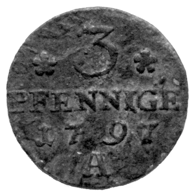 3 Pfennige - Frederick William II back