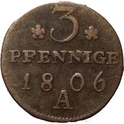 3 Pfennige - Fredrick III back