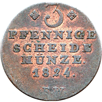 3 Pfennige - George Frederick Henry back