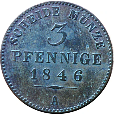 3 Pfennige - Günther Frederick Charles II back