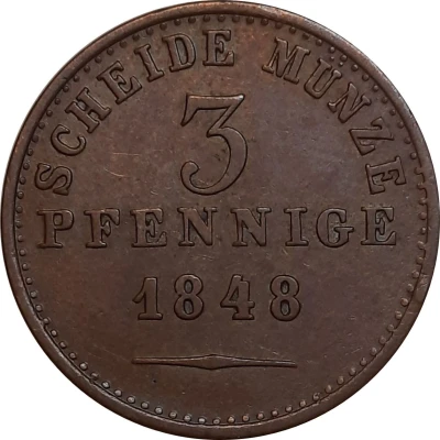 3 Pfennige - Paul Frederick August back