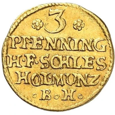 3 Pfennigs - Charles Frederick Gold Pattern back