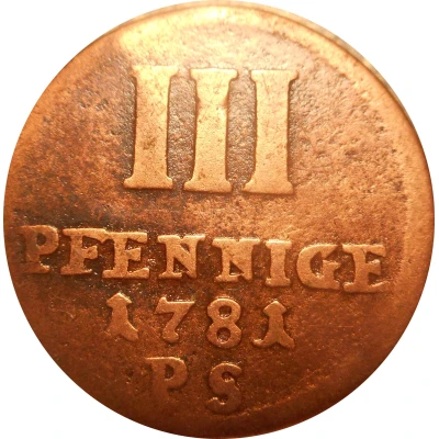 3 Pfennigs - Frederick Charles August back