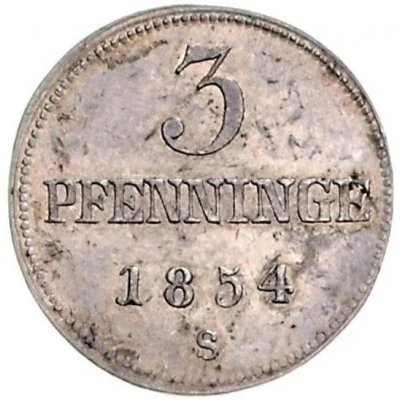 3 Pfennigs - Frederick Francis II Silver pattern strike back