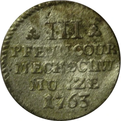 3 Pfennigs - Frederick II back