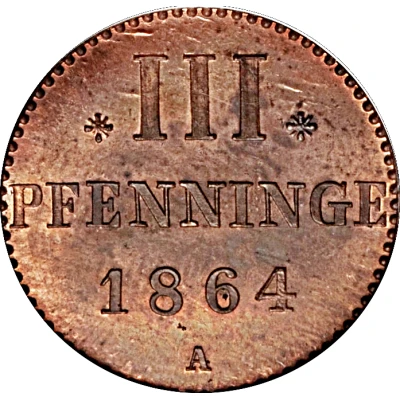 3 Pfennigs - Frederick William back