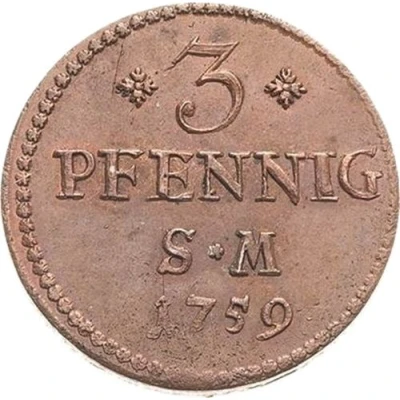 3 Pfennigs - John Frederick Charles of Ostein back