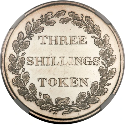 3 Shillings Bank Token back