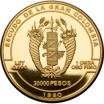 30 000 Pesos Bolivar back