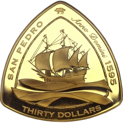 30 Dollars - Elizabeth II San Pedro back