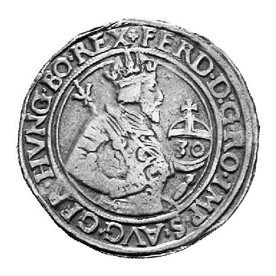 30 Kreuzers ½ Guldenthaler - Ferdinand I Hall front