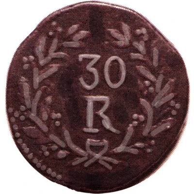 30 Réis - ½ Tanga - Pedro V Damão back