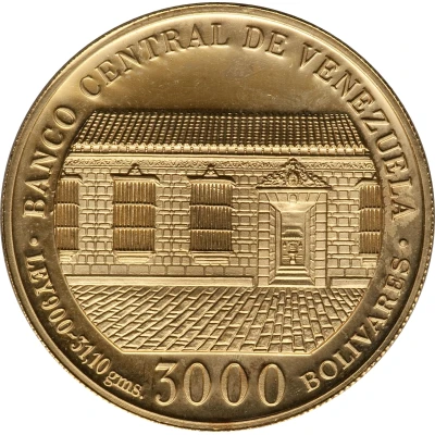 3000 Bolívares Simon Bolivar front