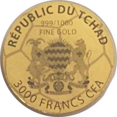 3000 Francs CFA Golden Football; USA front