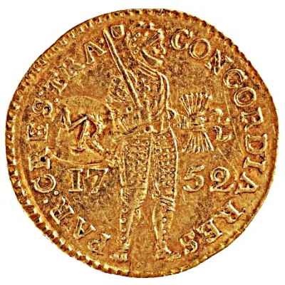 3000 Réis - José I Countermark MR over "1 Ducat, Holland, 1752" ND front