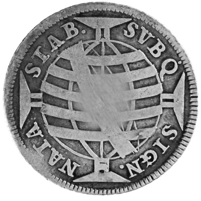 320 Réis - Charles I Countermark SHIELD over 320 Réis, José/Brazil ND back