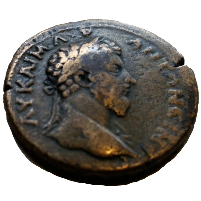 Æ34 - Marcus Aurelius Zeus seated, Apollonia Mordiaeum, Pisidia front