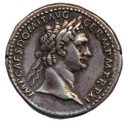 4 Denarius - Domitian IMP XXI COS XVI CENS P P P; Minerva front