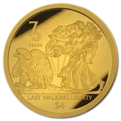 4 Dollars - Elizabeth II Last Walking Liberty Coin back